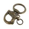 C5103 1" Antique Brass, Quick Release Snap Shackle, Round Base, W/ 1/2" B2020 Key Ring, Solid Brass -Buckleguy C5103 1A DOEB LL 36601 94026.1680536254