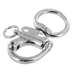 C5103 1" Nickel Plate, Quick Release Snap Shackle, Round Base, W/ 1/2" B2020 Key Ring, Solid Brass -Buckleguy C5103 1A NP LL1 39352.1673452726