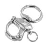 C5103 1" Nickel Plate, Quick Release Snap Shackle, Round Base, W/ 1/2" B2020 Key Ring, Solid Brass -Buckleguy C5103 1A NP LL 44514.1673452745