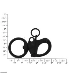 C5103 1" PVD Black Matte, Quick Release Snap Shackle, Round Base, W/ 1/2" B2020 Key Ring, Solid Brass -Buckleguy C5103 1A PDVBM LL3 74526.1673452795