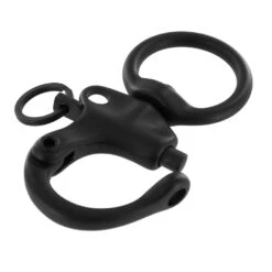 C5103 1" PVD Black Matte, Quick Release Snap Shackle, Round Base, W/ 1/2" B2020 Key Ring, Solid Brass -Buckleguy C5103 1A PVDBM LL2 59376.1673452784