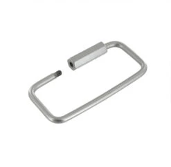 C5205 2-1/8โ Nickel Matte, Rectangle Key Ring W/ Spring, Solid Brass-LL