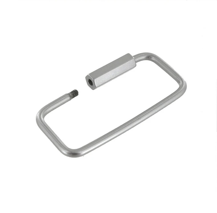 C5205 2-1/8” Nickel Matte, Rectangle Key Ring W/ Spring, Solid Brass-LL 3 C5205 2-1/8” Nickel Matte, Rectangle Key Ring W/ Spring, Solid Brass-LL