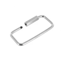 C5205 2-1/8โ Nickel Plate, Rectangle Key Ring W/ Spring, Solid Brass-LL