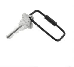 C5205 2-1/8” PVD Black Matte, Rectangle Key Ring W/ Spring, Solid Brass-LL -Buckleguy C5205 54 PVDBM3 62814.1674595064