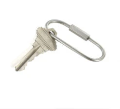 C5206 2-1/4" Nickel Matte, Oval Key Ring W/ Spring, Solid Brass-LL -Buckleguy C5206 57 NMR23 47847.1674594973