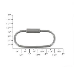C5206 2-1/4" Nickel Matte, Oval Key Ring W/ Spring, Solid Brass-LL -Buckleguy C5206 57 NMR24 94355.1674594977