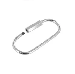 C5206 2-1/4" Nickel Plate, Oval Key Ring W/ Spring, Solid Brass-LL