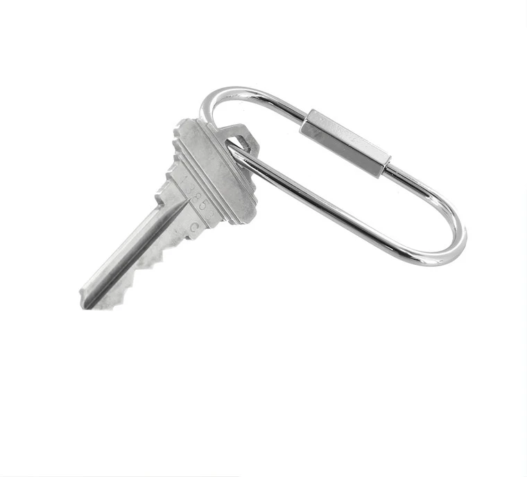 C5206 2-1/4" Nickel Plate, Oval Key Ring W/ Spring, Solid Brass-LL 5 C5206 2-1/4" Nickel Plate, Oval Key Ring W/ Spring, Solid Brass-LL - Image 3