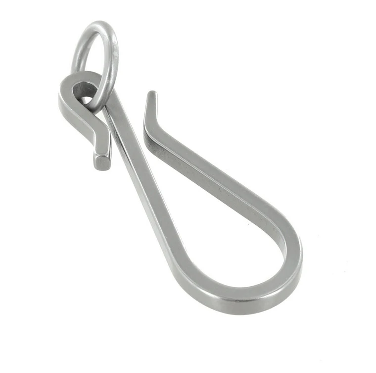 C5462 Nickel Matte, Fish Hook Key Chain, Solid Brass-LL 5 C5462 Nickel Matte, Fish Hook Key Chain, Solid Brass-LL - Image 3