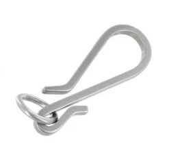 C5462 Nickel Matte, Fish Hook Key Chain, Solid Brass-LL