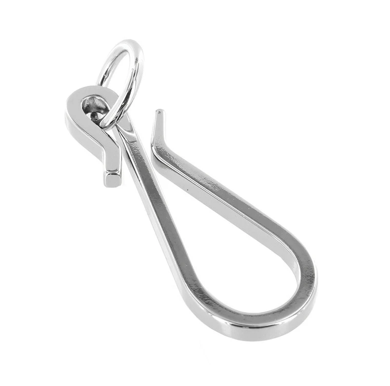 C5462 Nickel Plate, Fish Hook Key Chain, Solid Brass-LL 5 C5462 Nickel Plate, Fish Hook Key Chain, Solid Brass-LL - Image 3