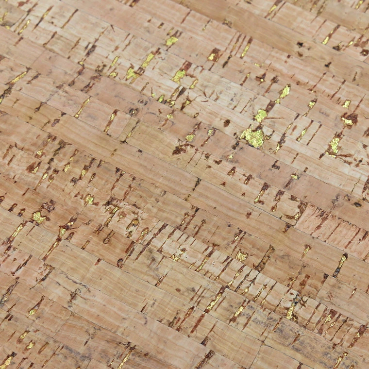 Italian Cork Fabric, Continuous Sheet, Row Pattern, Natural W/ Gold Flecks 4 Italian Cork Fabric, Continuous Sheet, Row Pattern, Natural W/ Gold Flecks - Image 2