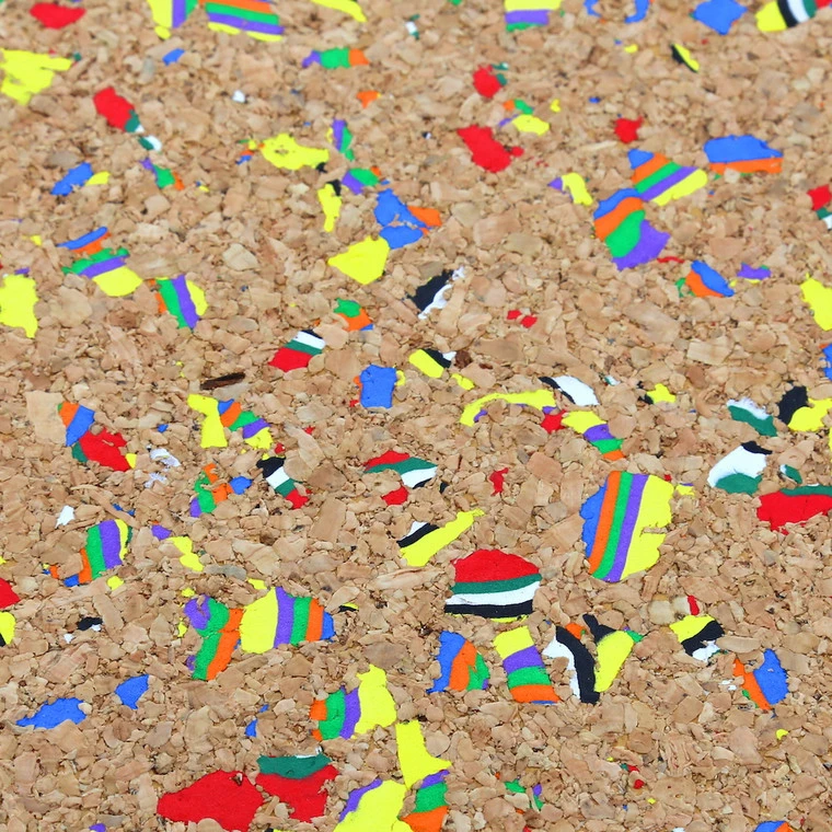 Italian Cork Fabric, Continuous Sheet, Small Chunk Pattern, Natural W/ Multicolor Pieces 4 Italian Cork Fabric, Continuous Sheet, Small Chunk Pattern, Natural W/ Multicolor Pieces - Image 2