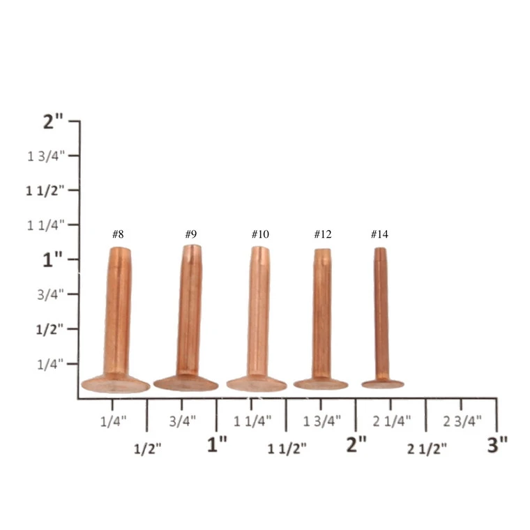 CRB12 #12 Copper Rivets W/ Burrs, Solid Copper (1lb. Bag) 5 CRB12 #12 Copper Rivets W/ Burrs, Solid Copper (1lb. Bag) - Image 4