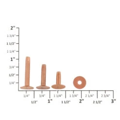 CRB08 #8 Copper Rivets W/ Burrs, Solid Copper (1lb. Bag) -Buckleguy CRB Overhead03 54455.1642538905