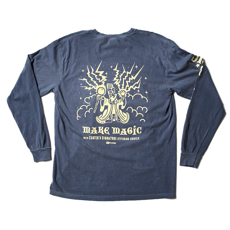 T-Shirt, Corter "Make Magic" Long Sleeve, Denim Gray 3 T-Shirt, Corter "Make Magic" Long Sleeve, Denim Gray