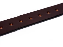 Wickett & Craig Finished Leather Belt, English Bridle, Dark Brown -Buckleguy Dark brown painted edge belt Wickett 47702.1701795355