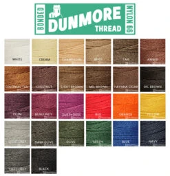 Dunmore Thread, Bonded Nylon 66, 26 Color Set 10 Dunmore Thread, Bonded Nylon 66, 26 Color Set -Buckleguy Dunmore Thread Bonded Nylon 66 Swatch 1 copy 16497.1718308111
