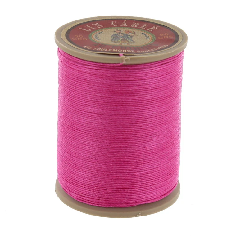Fil Au Chinois Lin Cable, Waxed Linen Thread, Peony (125) 3 Fil Au Chinois Lin Cable, Waxed Linen Thread, Peony (125)