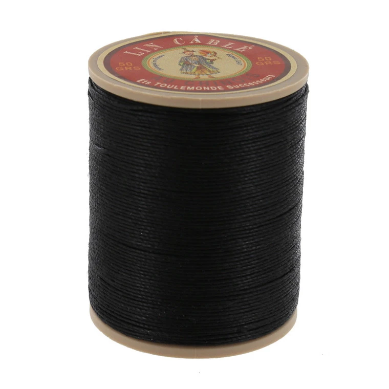 Fil Au Chinois Lin Cable, Waxed Linen Thread, Black (180) 3 Fil Au Chinois Lin Cable, Waxed Linen Thread, Black (180)