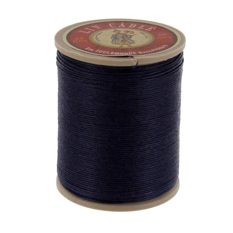 Fil Au Chinois Lin Cable, Waxed Linen Thread, Navy (246) 3 Fil Au Chinois Lin Cable, Waxed Linen Thread, Navy (246)
