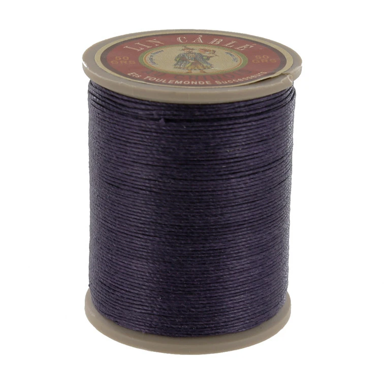 Fil Au Chinois Lin Cable, Waxed Linen Thread, Aubergine (346) 3 Fil Au Chinois Lin Cable, Waxed Linen Thread, Aubergine (346)