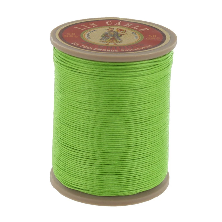 Fil Au Chinois Lin Cable, Waxed Linen Thread, Light Green (455) 3 Fil Au Chinois Lin Cable, Waxed Linen Thread, Light Green (455)