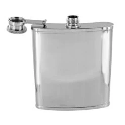 B8851 Flask, 6oz, Stainless Steel Polished 18-8 -Buckleguy Flask Front Open 55801.1517927871
