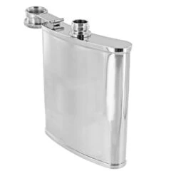 B8851 Flask, 6oz, Stainless Steel Polished 18-8 -Buckleguy Flask Side Open 56878.1513099556