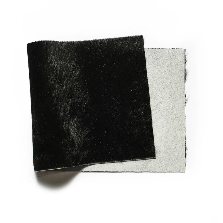 Hair On Hide Leather, Panel, Black 3 Hair On Hide Leather, Panel, Black