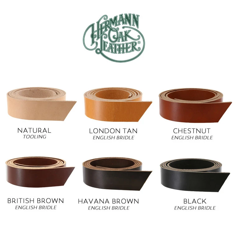 Hermann Oak English Bridle Leather Strap, London Tan, 55" To 60" Long, 8-10oz 4 Hermann Oak English Bridle Leather Strap, London Tan, 55" To 60" Long, 8-10oz - Image 2