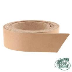 Hermann Oak Natural Leather Strap, Natural Tooling, 55" To 60" Long, 9-10oz