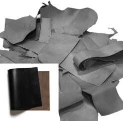 Horween Chromexcel Leather Scrap, Black, Heavy Weight, 14lbs