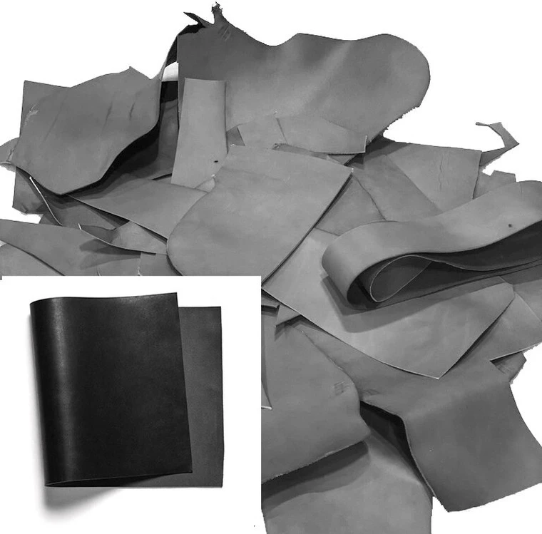 Horween Essex Leather Scrap, Black, Heavy Weight, 21lbs 3 Horween Essex Leather Scrap, Black, Heavy Weight, 21lbs