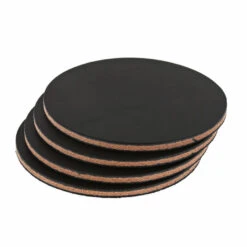 Leather Coasters, Wickett & Craig English Bridle, 4" Circle, Black (250pc Set)