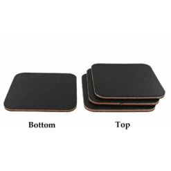 Leather Coasters, Wickett & Craig English Bridle, Square, Black (4pc Set) -Buckleguy LG COS WC EB BL2 08037.1496427043