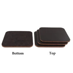Leather Coasters, Wickett & Craig English Bridle, Square, Dark Brown (4pc Set) 7 Leather Coasters, Wickett & Craig English Bridle, Square, Dark Brown (4pc Set) -Buckleguy LG COS WC EB DB2 08931.1496433065
