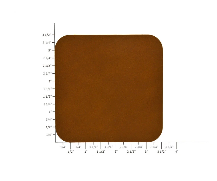 Leather Coasters, Wickett & Craig English Bridle, Square, Medium Brown (4pc Set) 5 Leather Coasters, Wickett & Craig English Bridle, Square, Medium Brown (4pc Set) - Image 3