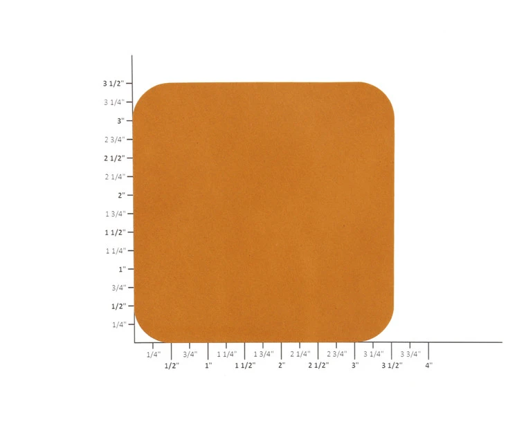 Leather Coasters, Wickett & Craig English Bridle, Square, Tan (4pc Set) 5 Leather Coasters, Wickett & Craig English Bridle, Square, Tan (4pc Set) - Image 3