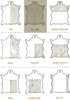 Korba Buffalo Calf, Burnishable Veg Tanned Hide, Natural -Buckleguy Leather Chart Full Side 31642.1548700154