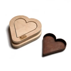 Leather Wet Mold DIY, Heart 6.5" X 6.5" Leather Tray, 3 Pc Set