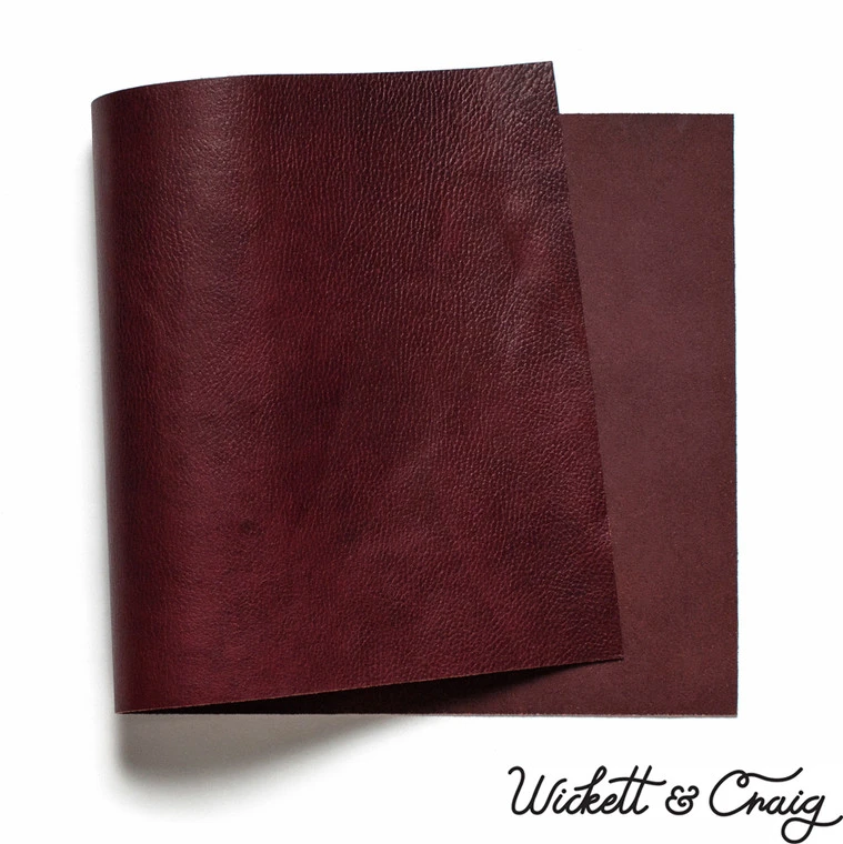 Wickett & Craig 'Milled' Traditional Harness Leather Panels, Burgundy 3 Wickett & Craig 'Milled' Traditional Harness Leather Panels, Burgundy
