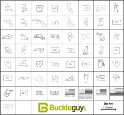 State Stamping Tool, Nebraska 12 State Stamping Tool, Nebraska -Buckleguy Leather State Stamp Chart 71516.1710258988