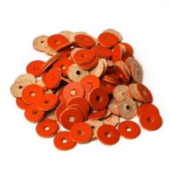 Wickett & Craig English Bridle Leather Washers, Carrot, 100 Pieces