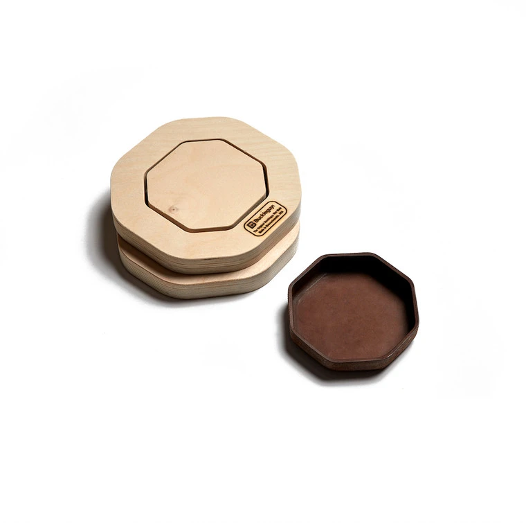 Leather Wet Mold DIY, Octagon 4.5" X 4.5" Leather Tray, 3 Pc Set 2 Leather Wet Mold DIY, Octagon 4.5" X 4.5" Leather Tray, 3 Pc Set