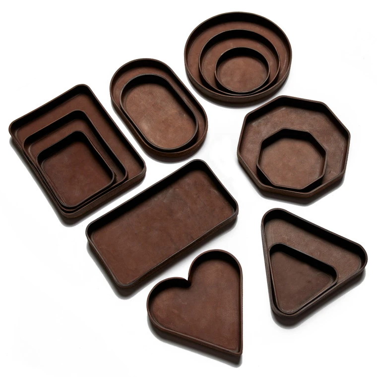 Leather Wet Mold DIY, Heart 6.5" X 6.5" Leather Tray, 3 Pc Set 4 Leather Wet Mold DIY, Heart 6.5" X 6.5" Leather Tray, 3 Pc Set - Image 2