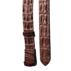 Nile 'Horn Back' Crocodile Leather Belt Strap, Cognac, 48" Long