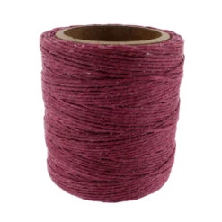 Maine Thread, Twisted Waxed Cord, 70 Yard Spool, Raspberry