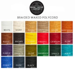 Maine Thread, Braided Waxed Cord, 70 Yard Spool, Aqua -Buckleguy Maine WaxedCord Braided 37462.1674487059